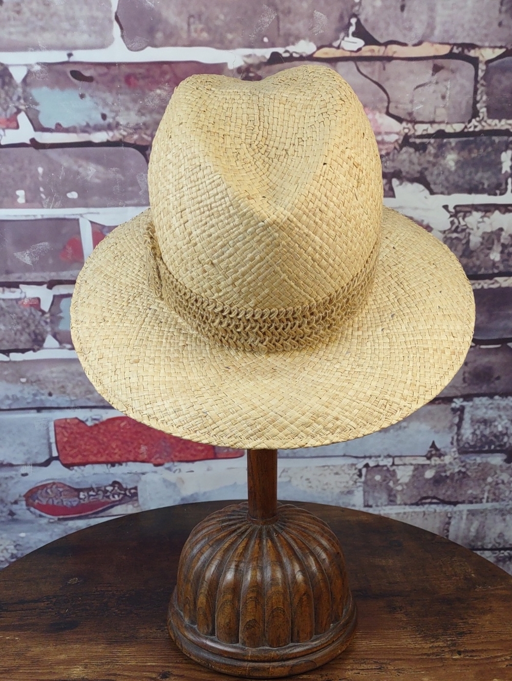 Vintage Makins New York Natural Straw Fedora Hat